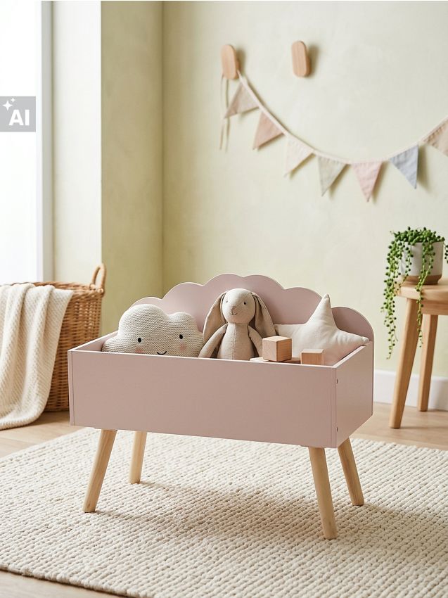 Sinsay - Cutie de depozitare în formă de norișor pe picioare - roz-pastel