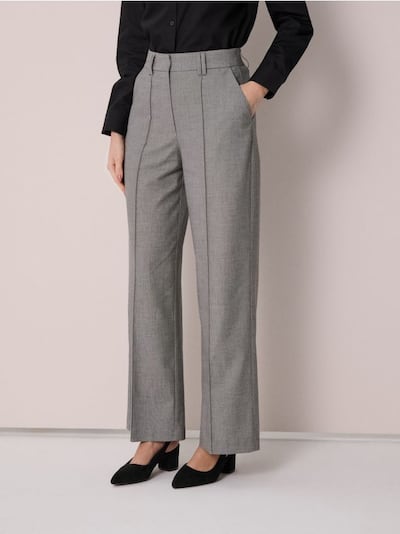 Панталони wide-leg с пришивки и вискоза