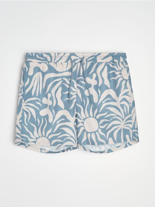 Sinsay - Pantaloni scurți de baie cu model - albastru-violet
