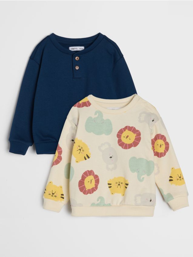 Sinsay - Hanorace din bumbac 2 pack - crem