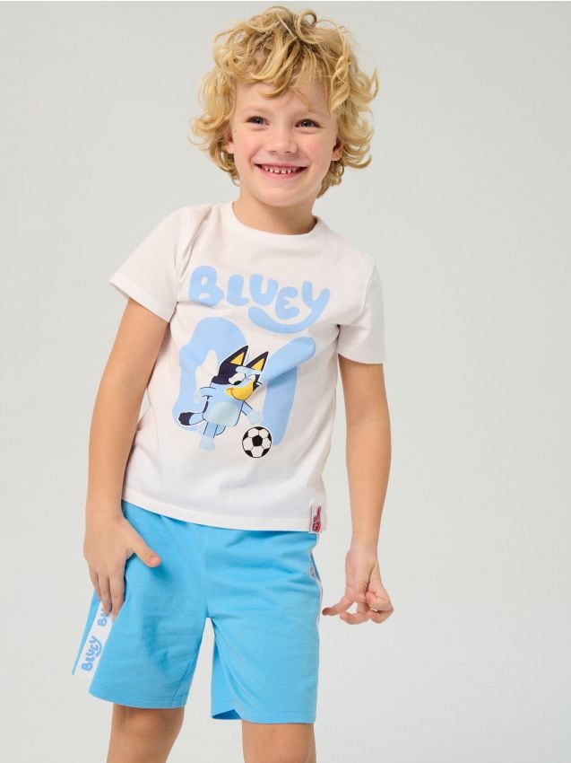 Sinsay - Pijama din bumbac din două piese Bluey - crem