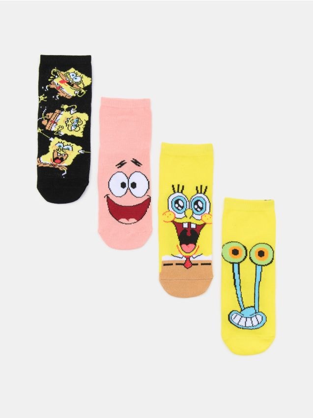 Sinsay - Set 4 perechi șosete cu bumbac SpongeBo - multicolor