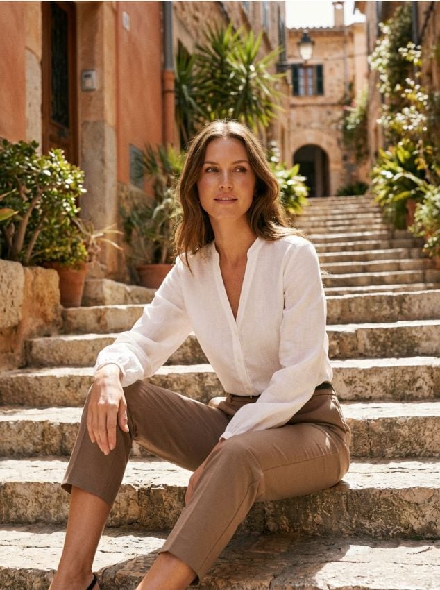 Sinsay - Pantaloni chino cu curea - bej