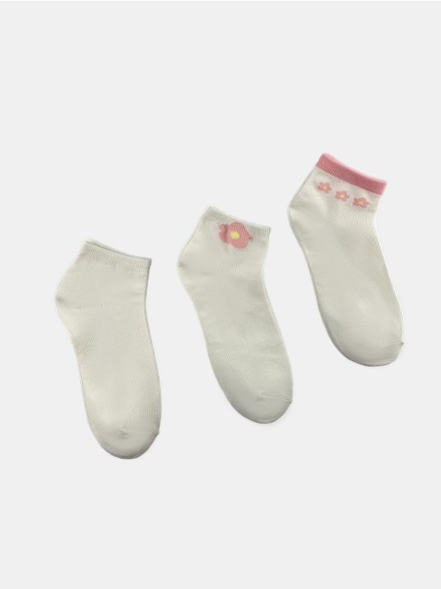 Sinsay - Set de șosete scurte cu motiv floral 3 pack - multicolor