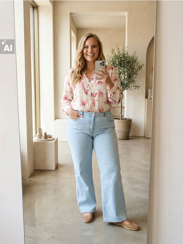 Sinsay - Wide leg traperice Plus size