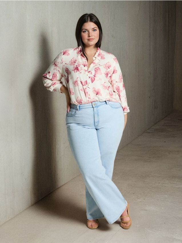 Sinsay - Rifle wide leg - modrá