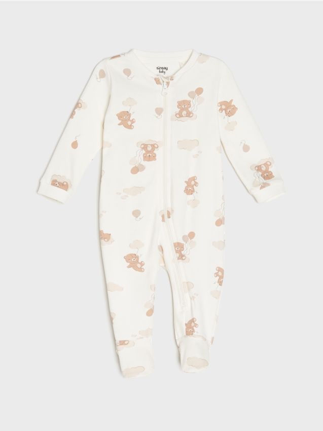Sinsay - Bavlnený detský overal - krémová