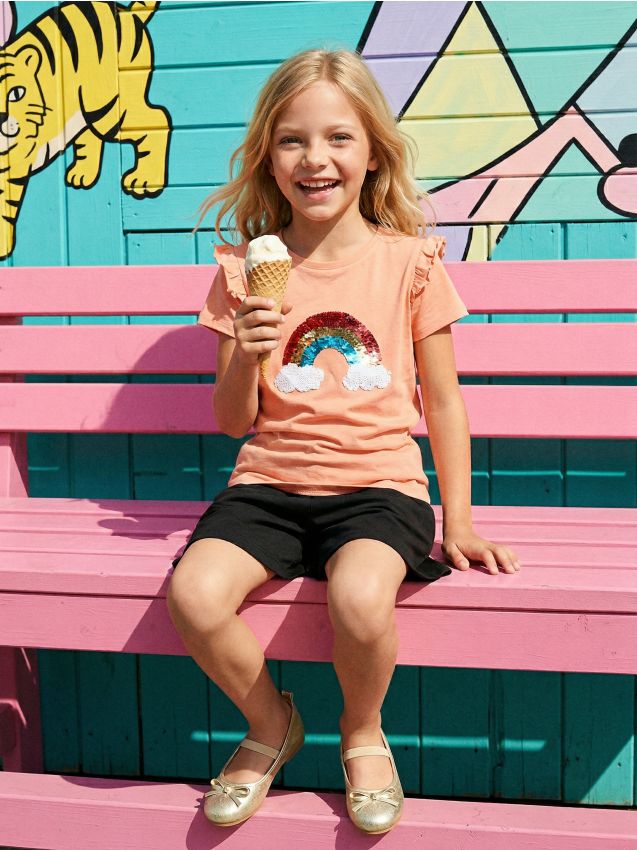 Sinsay - Tricou din bumbac cu paiete decorative - altele