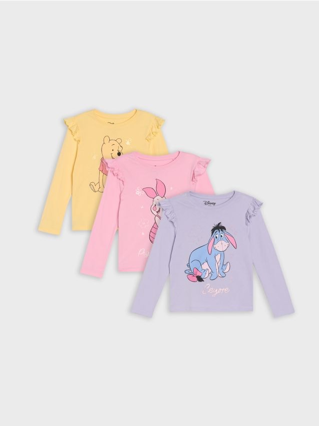 Sinsay - Bawełniane koszulki z nadrukiem 3 pack - wielobarwny