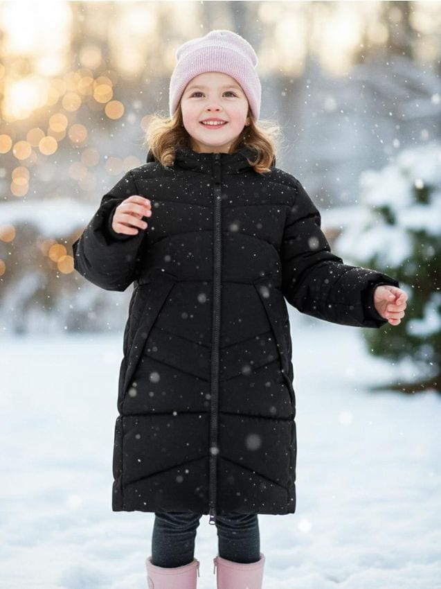 Sinsay - Prešívaná puffer bunda s kapucňou - čierna