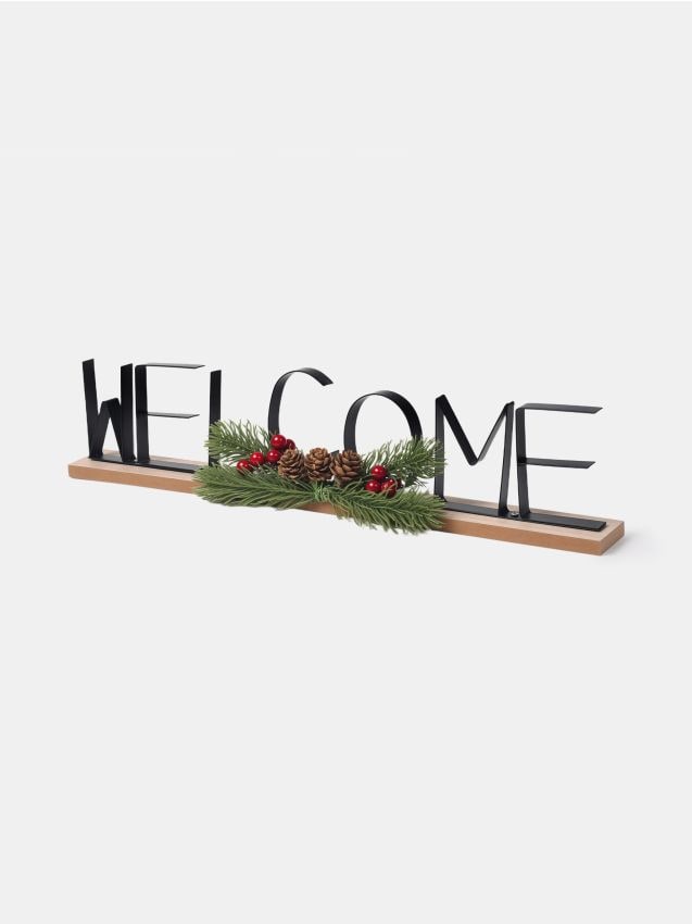 Sinsay - Dekoratívny vianočný nápis WELCOME - čierna