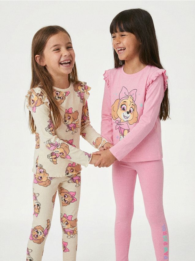 Sinsay - Bawełniane koszulki z nadrukiem 2 pack PAW Patrol - różowy