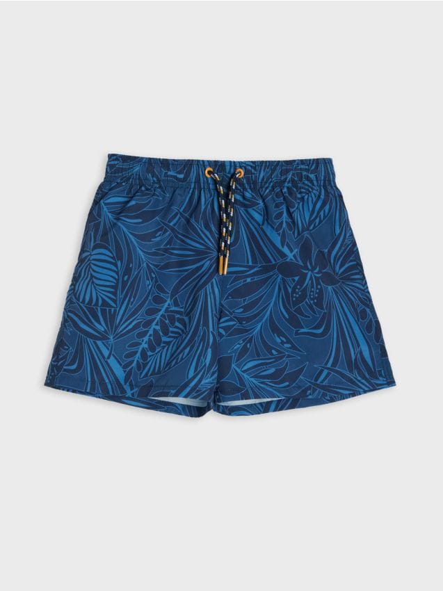 Sinsay - Szorty kąpielowe z motywem roślinnym - granatowy