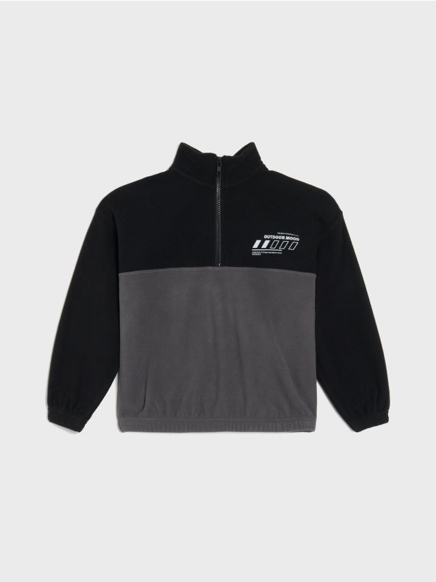 Sinsay - Bluză sport din fleece - gri-închis