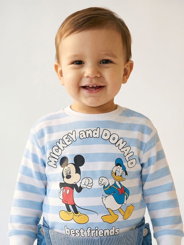 Sinsay - Bluză din bumbac cu imprimeu Mickey and Donald - alb