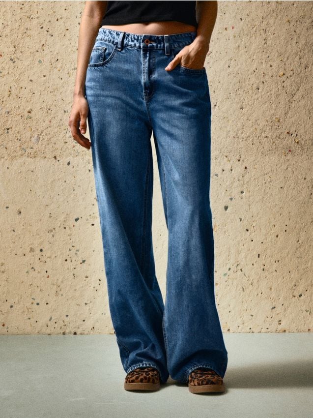 Spodnie jeansowe baggy - SINSAY