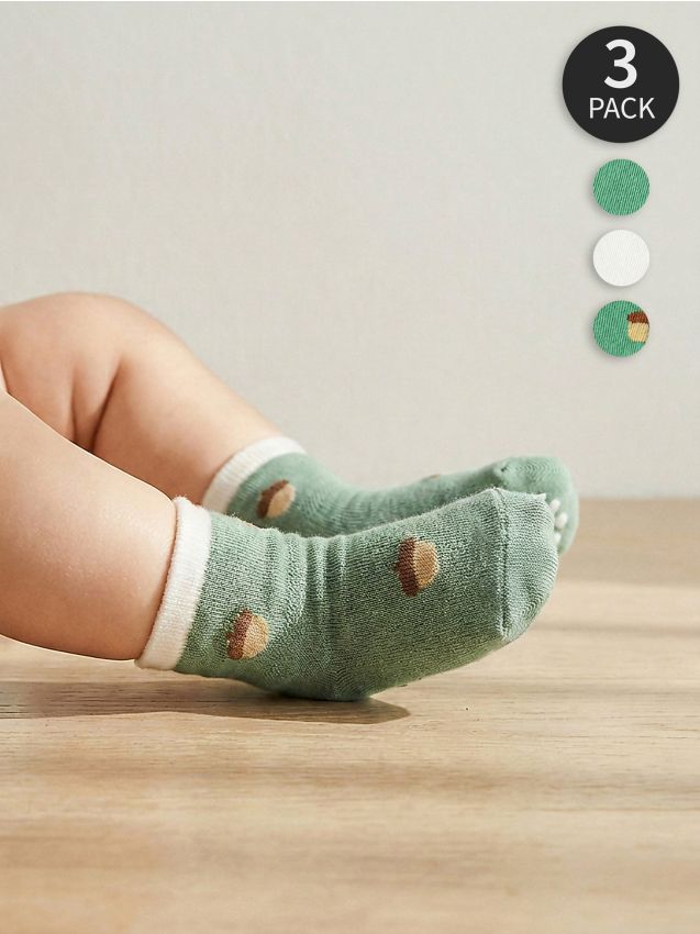 Sinsay - Șosete antiderapante din bumbac, set de 3 - multicolor