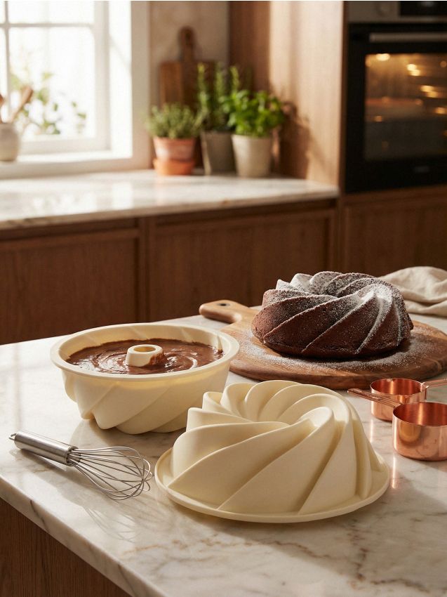 Sinsay - Formă de copt din silicon în formă de spirală - crem