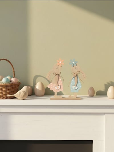 Набір великодніх стоячих декорацій у вигляді зайчиків, 2 шт.