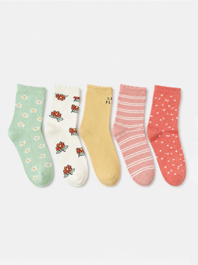 Sinsay - Set 5 perechi șosete cu bumbac - multicolor