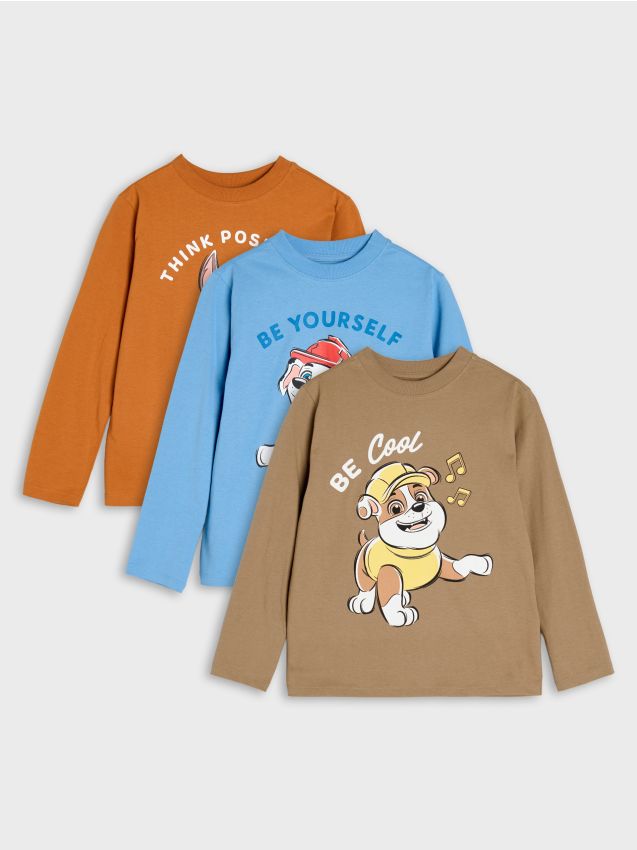 Sinsay - Tricouri din bumbac cu imprimeu 3 pack PAW Patrol - multicolor