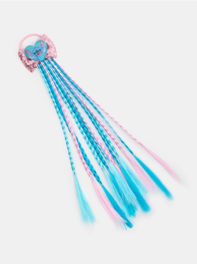 Sinsay - Gumička do vlasov s umelými vrkočmi Stitch - viacfarebná