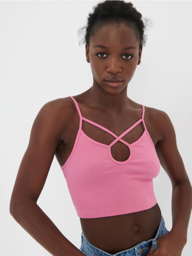 Crop top na ramiączkach - SINSAY
