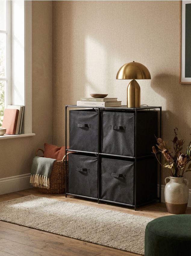 Sinsay - Raft cu cutii textile - negru