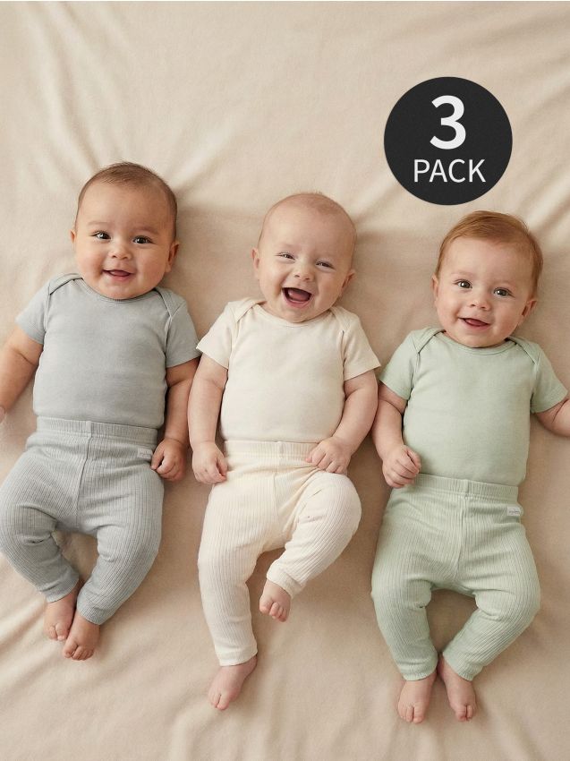 Sinsay - Colanți din bumbac 3 pack - crem