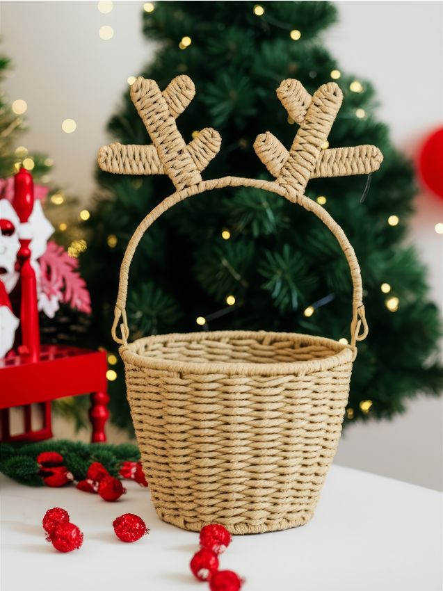 Sinsay - Coș decorativ de Crăciun cu coarne de ren - multicolor