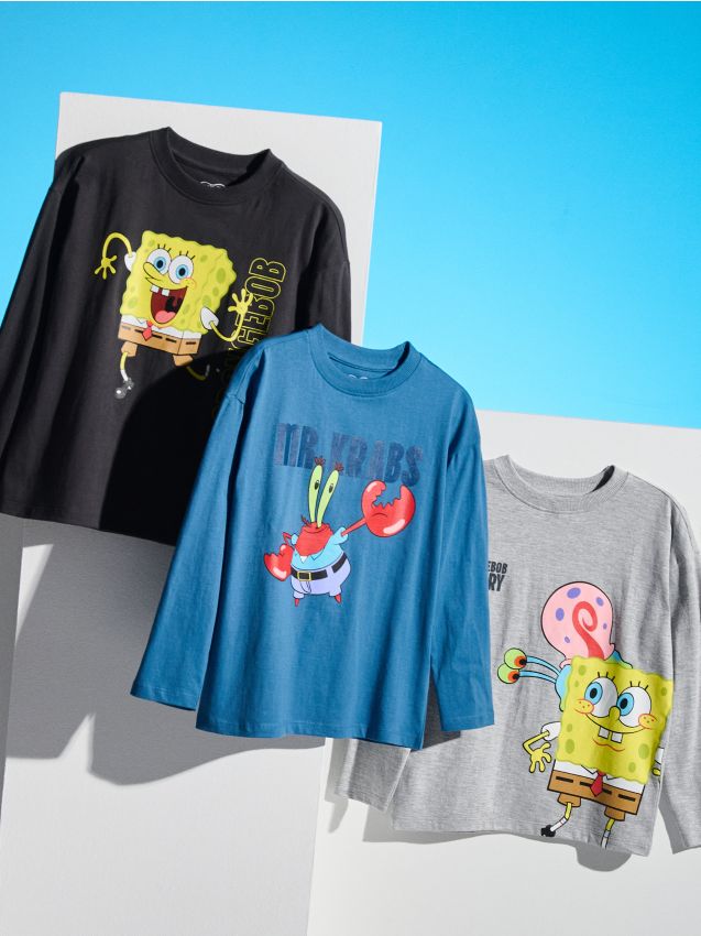 Sinsay - Pamučne majice 3 komada SpongeBob