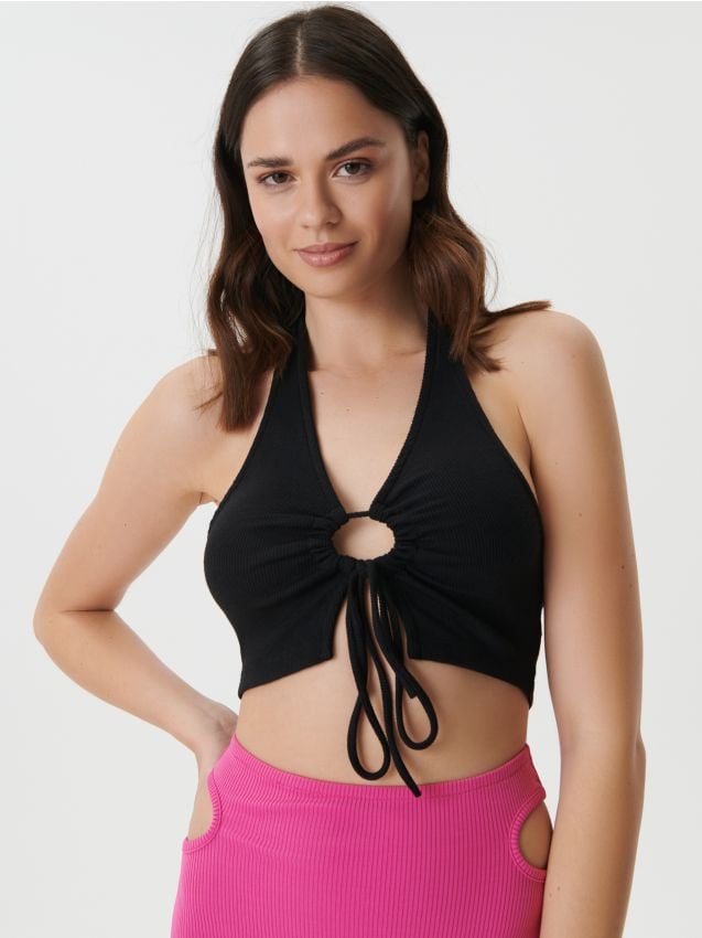 Crop top con allacciatura - SINSAY
