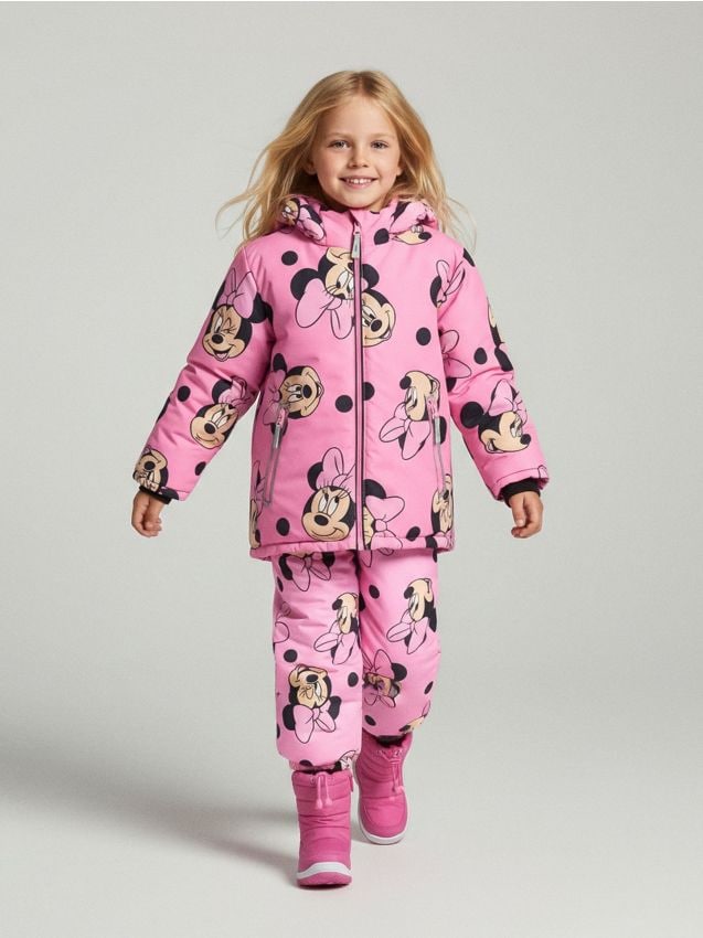Sinsay - Zateplená bunda s kapucňou Minnie Mouse - ružová
