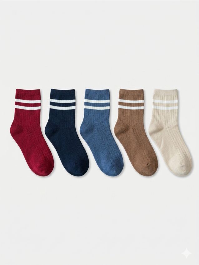 Sinsay - Set de 5 perechi de șosete cu striații și bumbac - multicolor