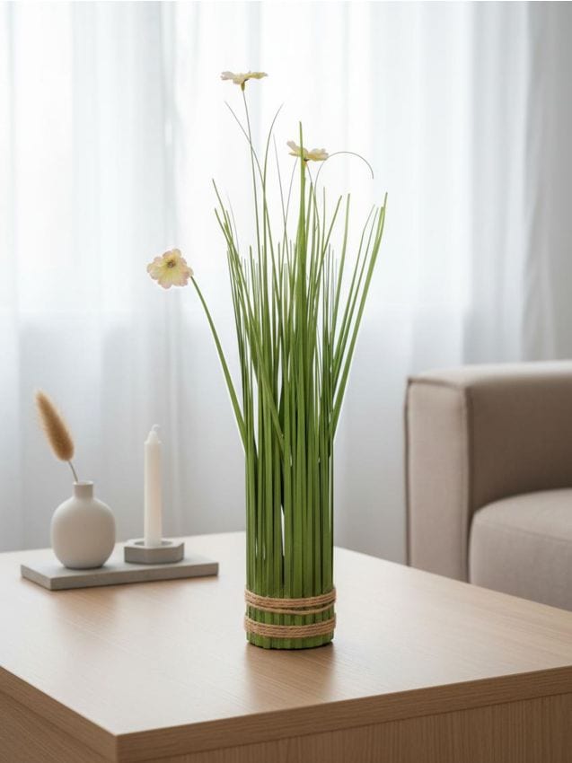 Sinsay - Iarbă decorativă artificială cu flori - roz-pastel