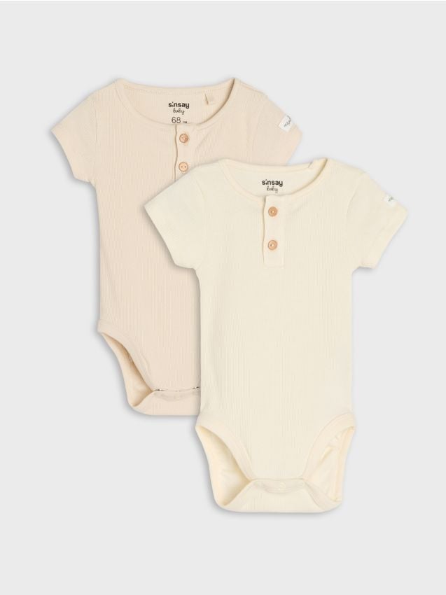 Sinsay - Body cu dungi 2 seturi - crem
