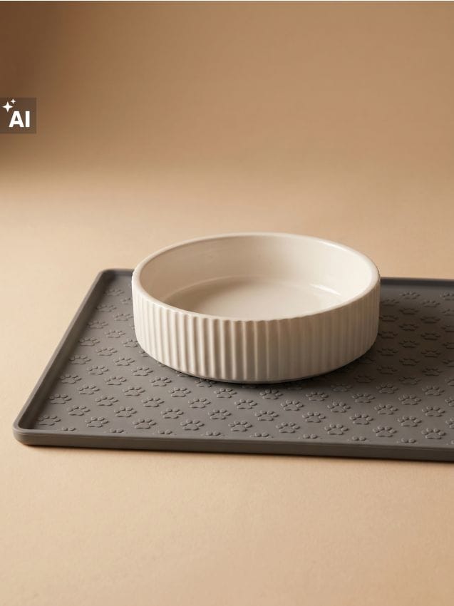 Sinsay - Bol ceramic ondulat pentru animale - alb