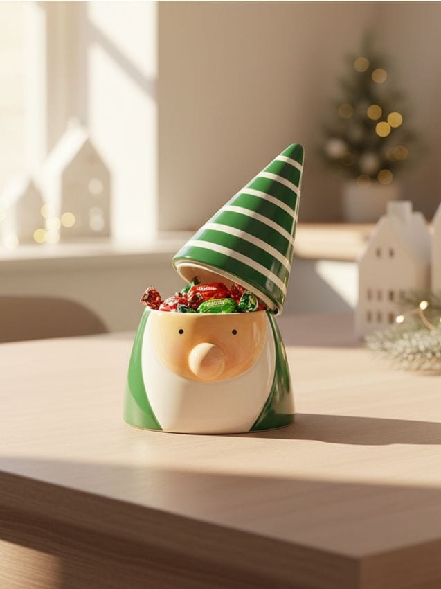 Sinsay - Vianočná nádoba na potraviny s vekom a motívom elfa - zelená
