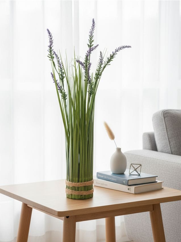 Sinsay - Iarbă decorativă artificială cu flori - lavand