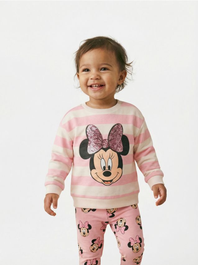 Sinsay - Bluză crewneck cu imprimeu Minnie Mouse - crem