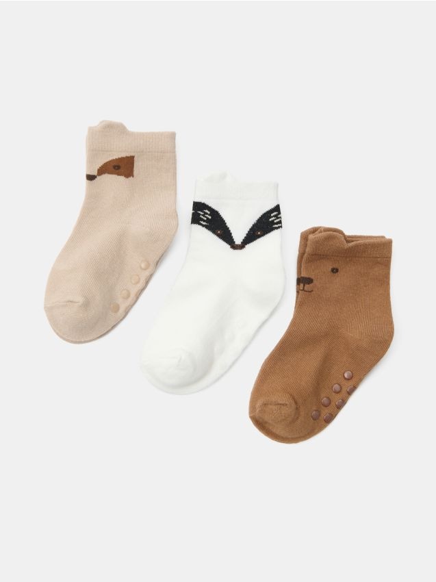 Sinsay - Șosete cu motiv de animale 3 pack - multicolor