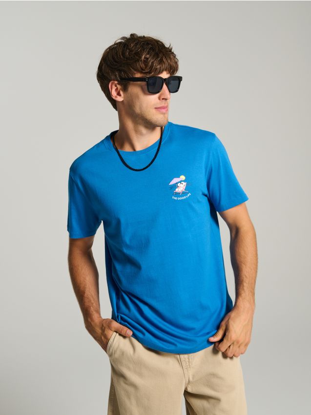 Sinsay - Tricou Peanuts - albastru