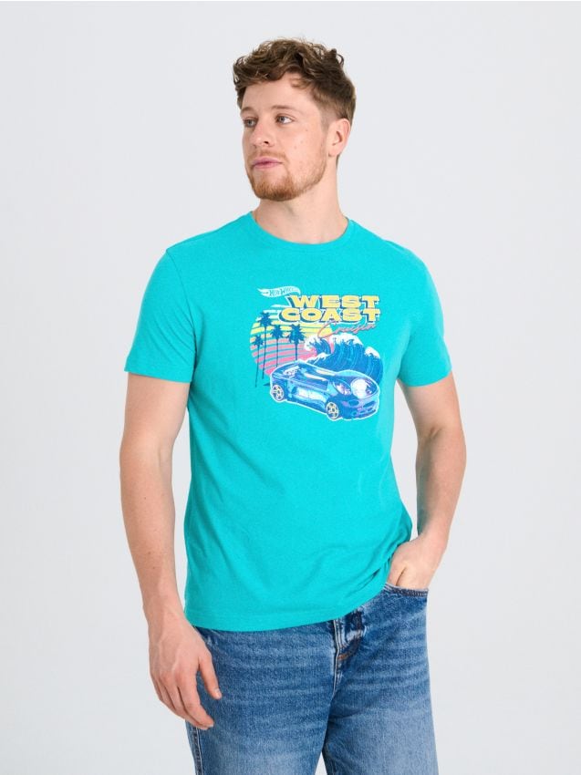 Sinsay - Tricou Hot Wheels - acvamarin