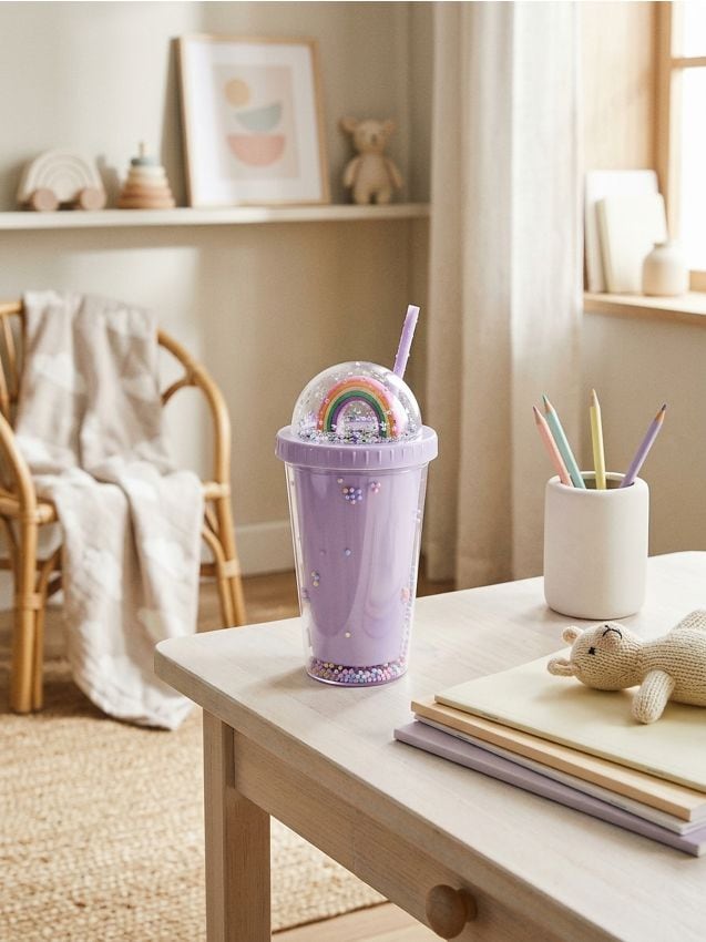 Sinsay - Cană reutilizabilă, cu pai - multicolor