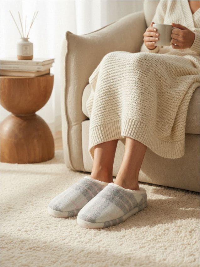 Sinsay - Zateplené papuče s kožušinkou - pastelová ružová