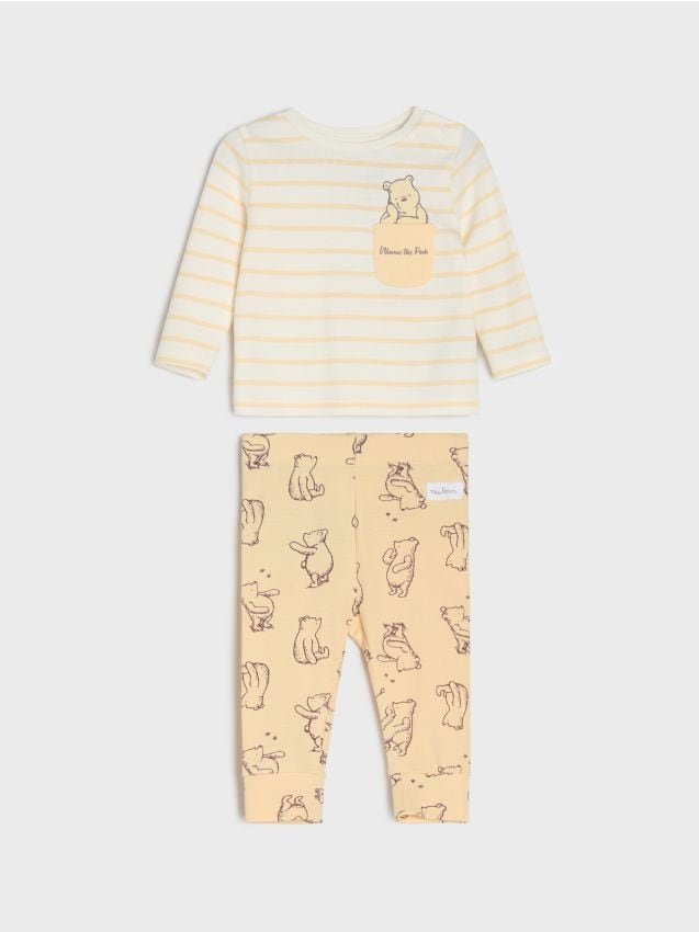 Sinsay - Súprava trička a legín Winnie The Pooh - krémová