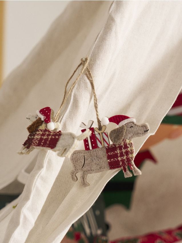 Sinsay - Vianočné dekorácie v tvare jazvečíkov 2 pack - červená