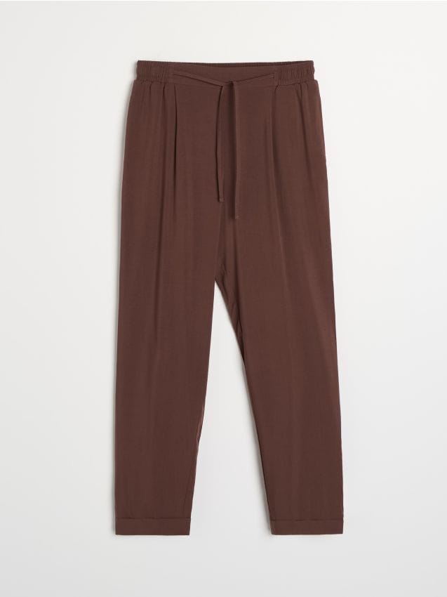 Sinsay - Pantaloni drepti din viscoză - maro