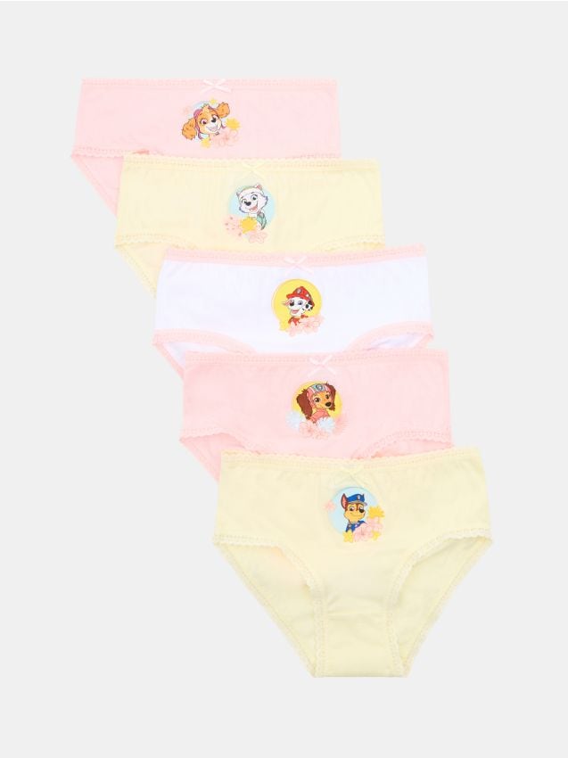 Sinsay - Set de 5 perechi de chiloți PAW Patrol - roz-piersică