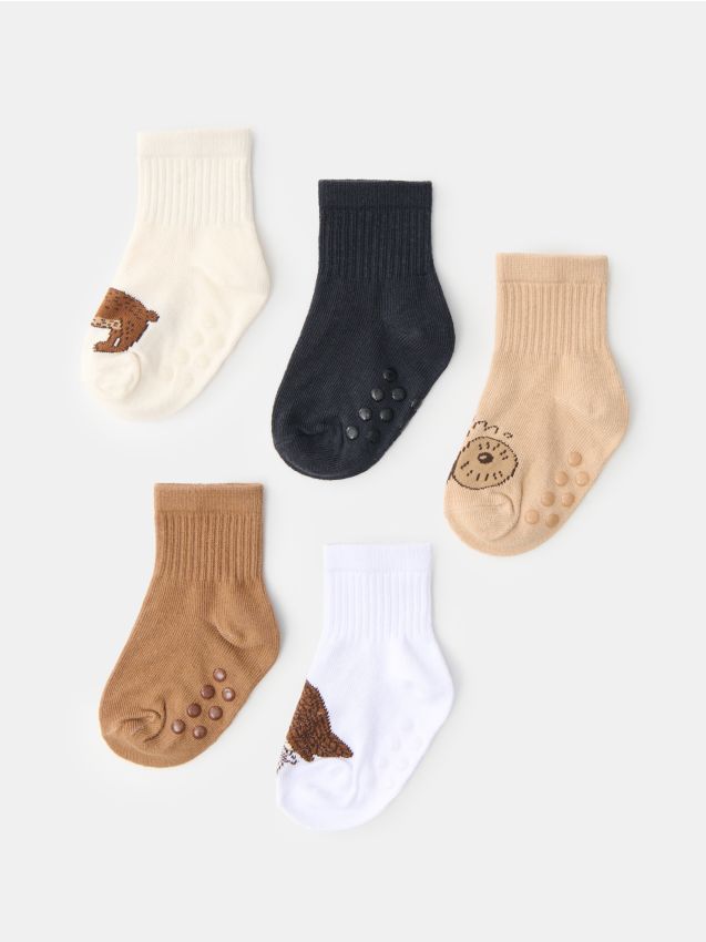 Sinsay - Șosete antiderapante cu bumbac, pachet de 5 - multicolor